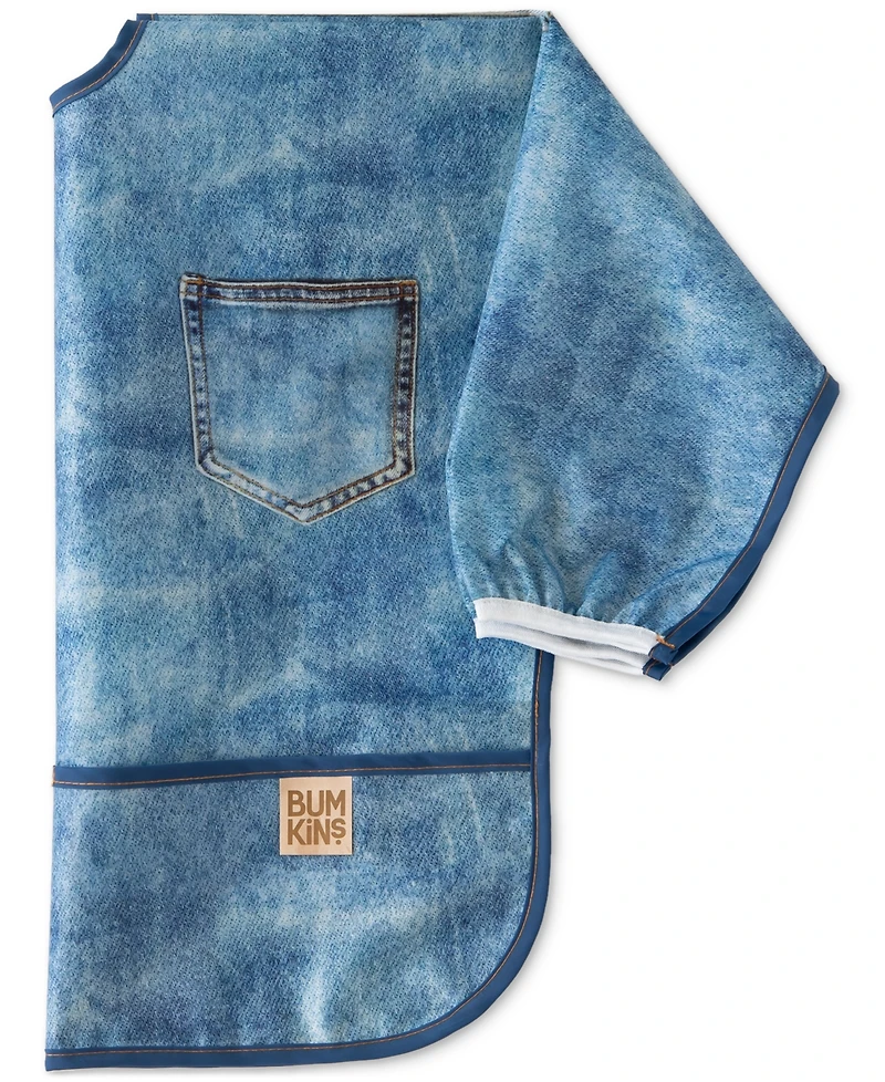 Bumkins Denim Print Sleeved Bib