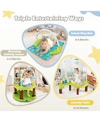 Costway Toddler 3-in-1 Activity Center Bouncing Saucer w/ 3-position