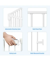 Costway Baby 6 Panel Safe Metal Gate Play Yard