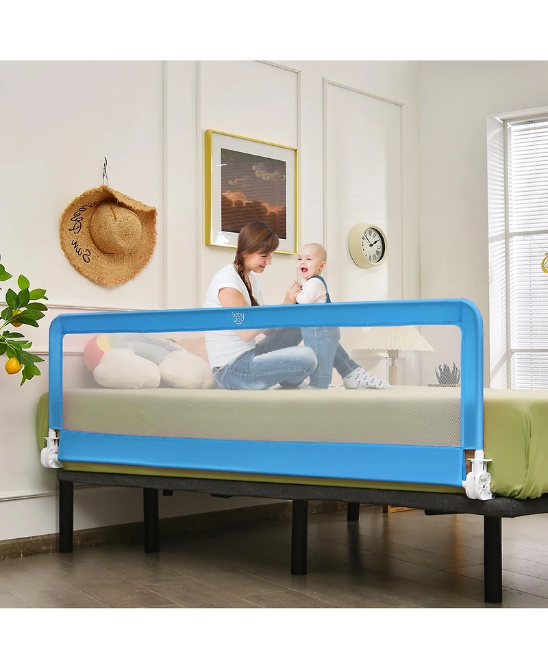Costway Toddler 71''Foldable Bed Rail Guard Swing Down Safety
