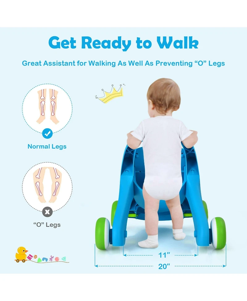 Costway Baby Sit-to-Stand Walker Push Walking Toy