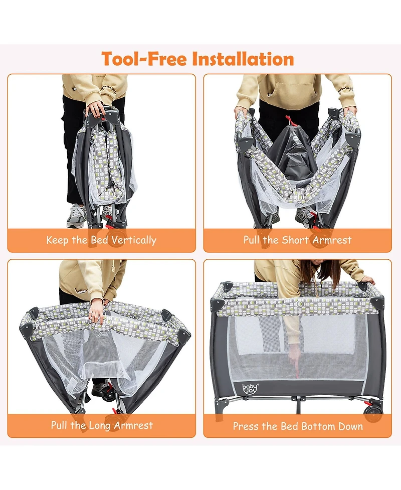 Costway Kids Portable Foldable Playard Playpen Nursery Center