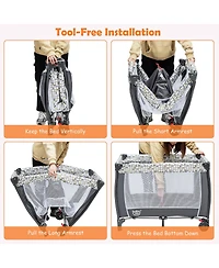 Costway Kids Portable Foldable Playard Playpen Nursery Center