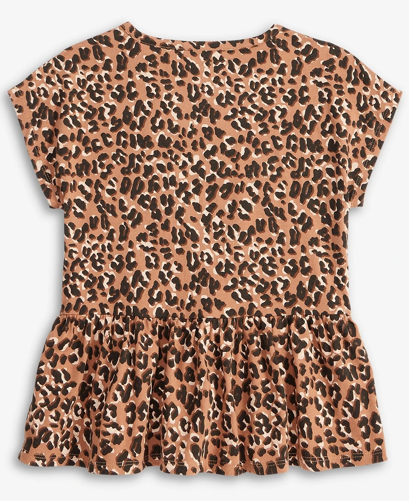 Epic Threads Little & Big Girls Leopard-Print Peplum Top, Exclusively at Macy's