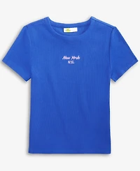 Epic Threads Little & Big Girls Nyc Embroidered Ribbed T-Shirt, Exclusively at Macy's