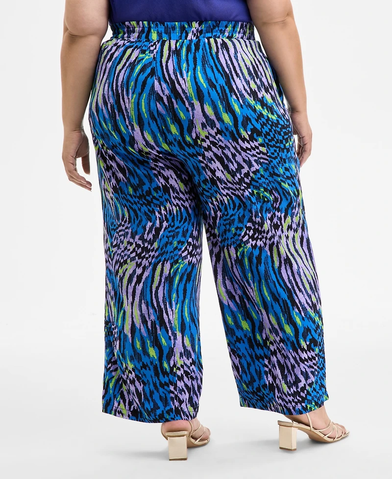 Nina Parker Trendy Plus Printed Wide-Leg Pants