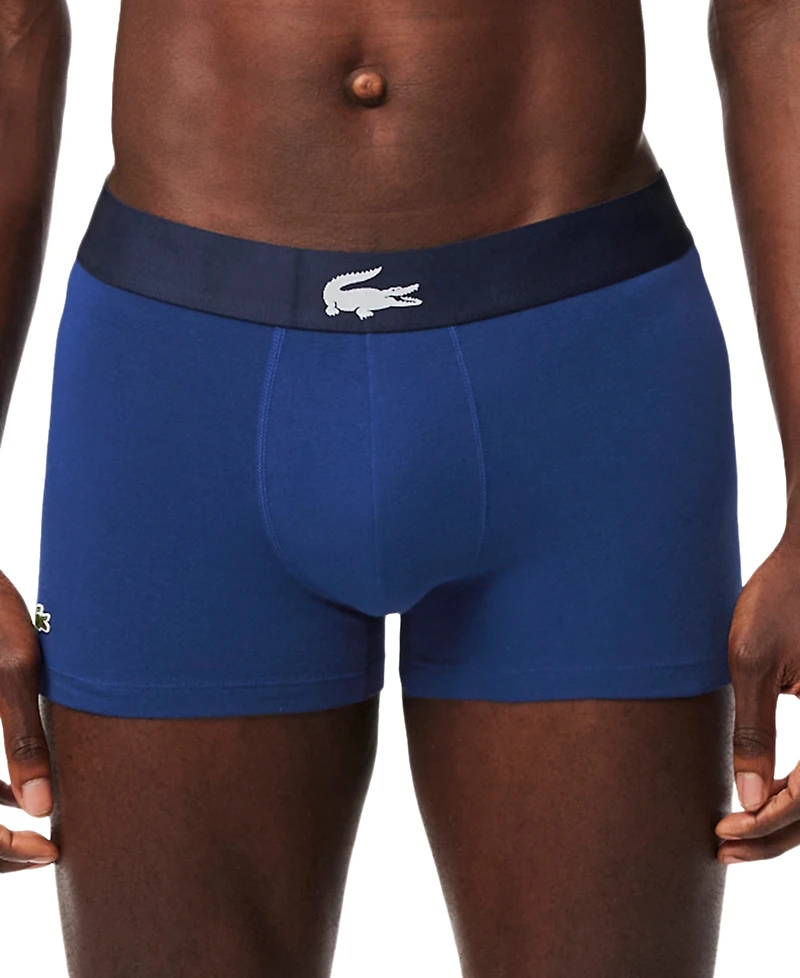 Lacoste Men's 3-Pack Regular-Fit Big Croc Logo Trunk Underwear