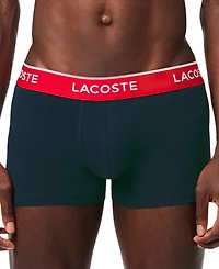 Lacoste Men's 3-Pack Regular-Fit Logo Waistband Trunk Underwear