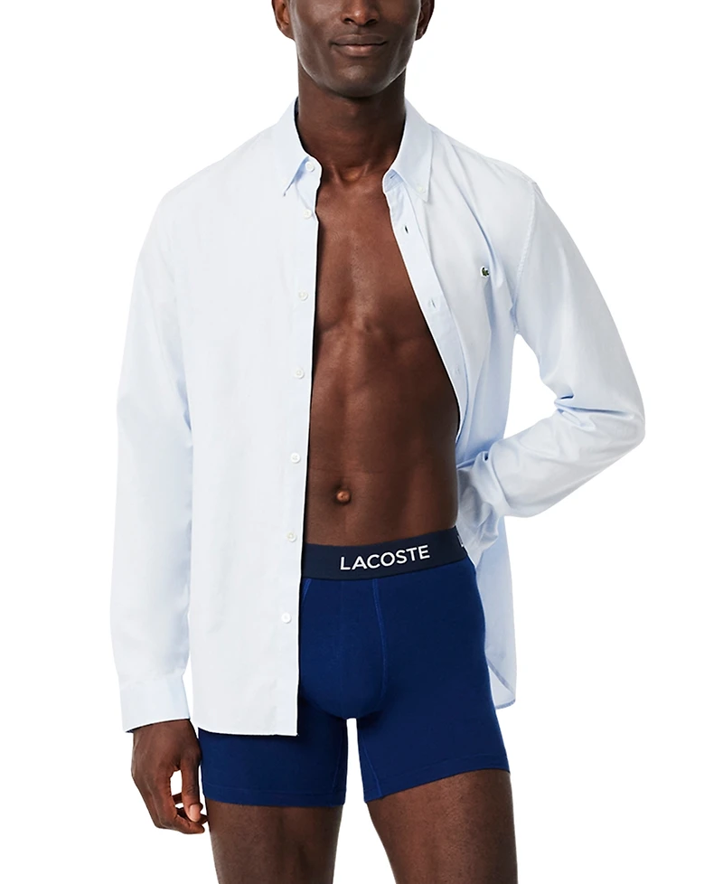 Lacoste Men's 5-Pack Regular-Fit Stretch Logo Band Boxer Briefs