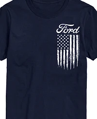 Airwaves Men's Ford Logo Flag American Short Sleeve T-Shirt