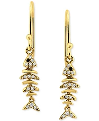 Giani Bernini Pave Fish Drop Earrings 18k Gold-Plated Sterling Silver (also Silver), Exclusively at Macy's