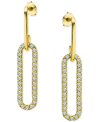 Giani Bernini Cubic Zirconia Oval Paperclip Link Drop Earrings, Exclusively at Macy's