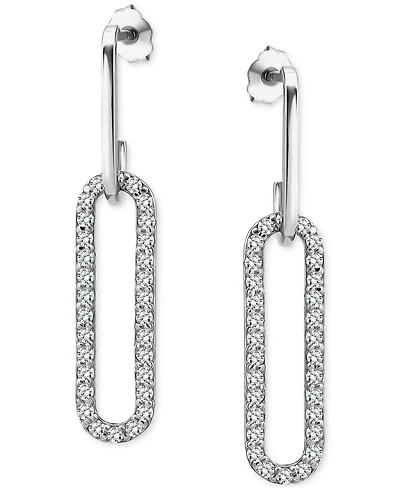 Giani Bernini Cubic Zirconia Oval Paperclip Link Drop Earrings, Exclusively at Macy's