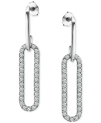 Giani Bernini Cubic Zirconia Oval Paperclip Link Drop Earrings, Exclusively at Macy's