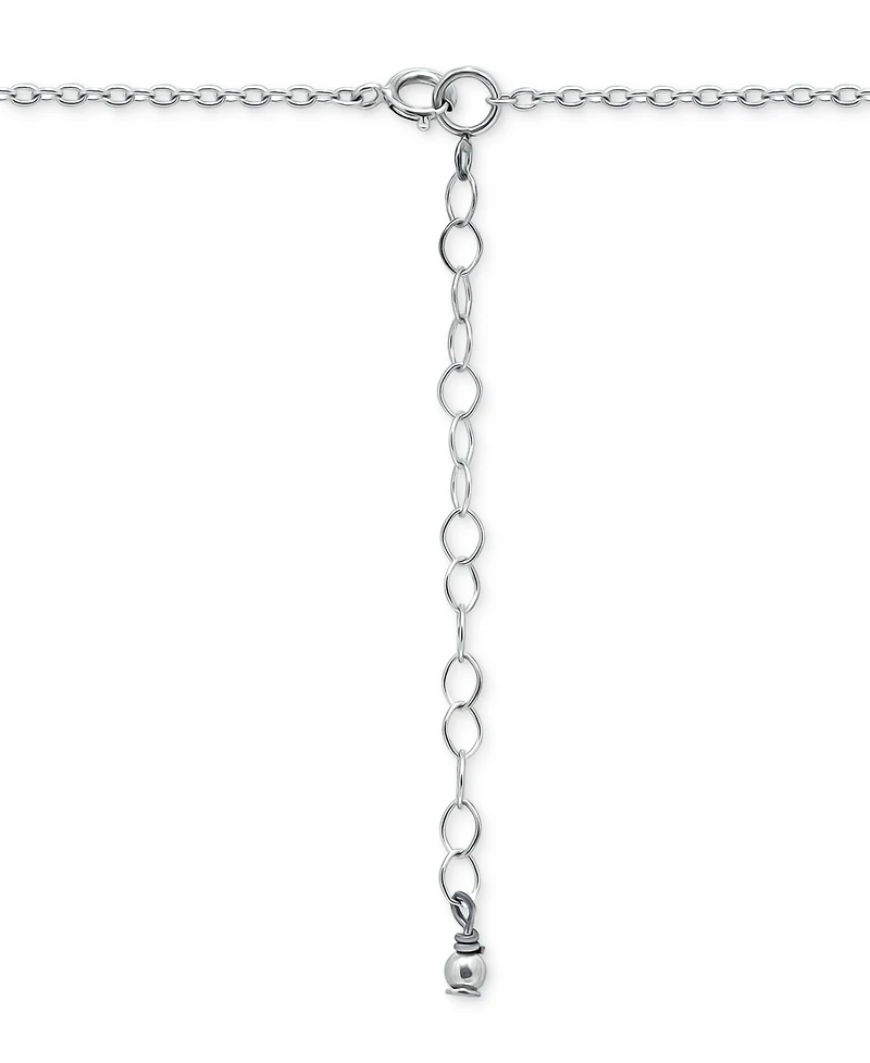 Giani Bernini Polished Cross & Cubic Zirconia Dangle Pendant Necklace, 16" + 2" extender, Exclusively at Macy's