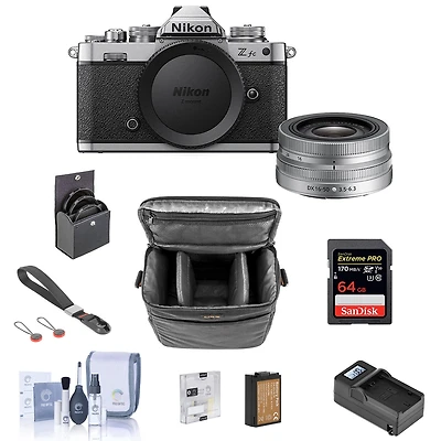 Nikon Z fc Dx-Format Mirrorless Digital Camera with 16-50mm f/3.5-6.3 Vr Lens Bundle with 64GB Sd Card, Bag, Wrist Strap, Extra Battery, Charger, Scre