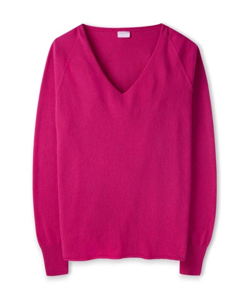 Celtic & Co. Women's Geelong Wool Slouch V-Neck Sweater