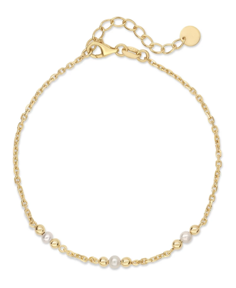 Devata Freshwater Pearl Chain Bracelet in 14K Gold, 6.5 in adj to 7.5 in