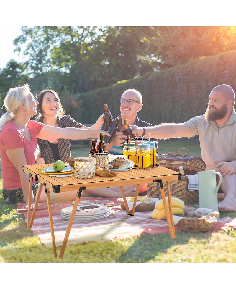Folding Camping Table Picnic with Storage Bag and Waterproof Desktop