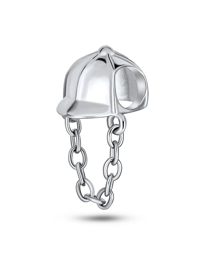 Bling Jewelry Set of 2 Western Horse and Jockey Equestrian Cap Hat Charm Bead Sterling Silver