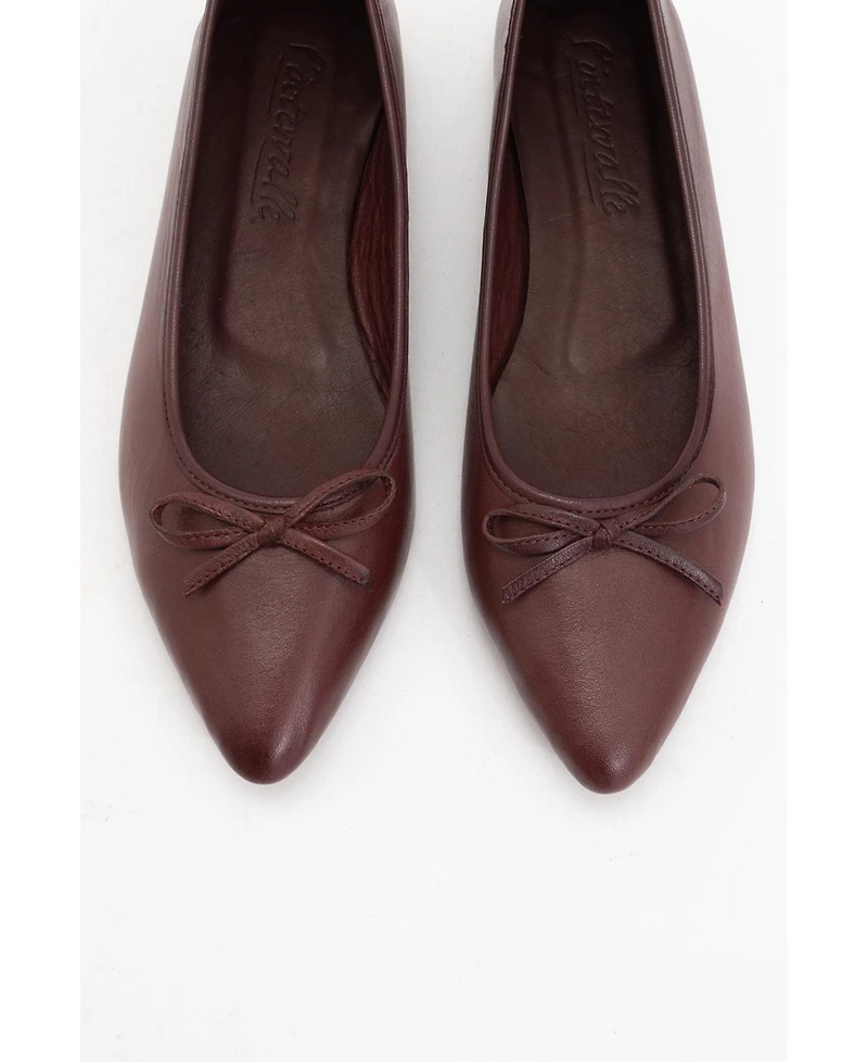 Ruby Leather Pointed Toe Flats
