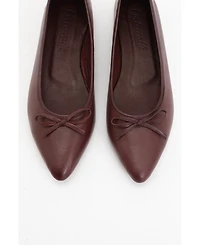 Ruby Leather Pointed Toe Flats