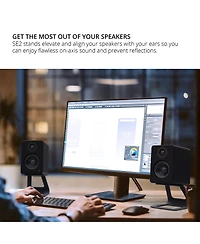 Kanto SE2 Elevated Desktop Speaker Stands for Small Speakers - Pair