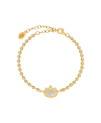 Delicate Karma Lotus Mother of Pearl Bracelet