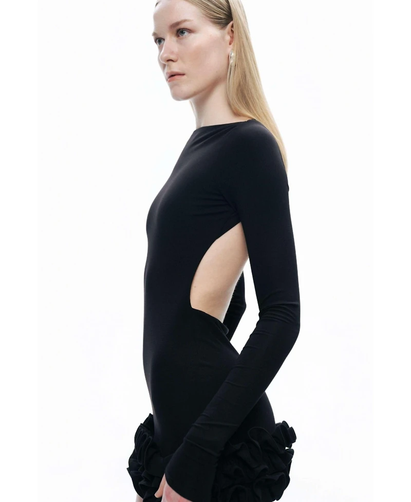 Nocturne Women's Frill Detailed Jersey Mini Dress