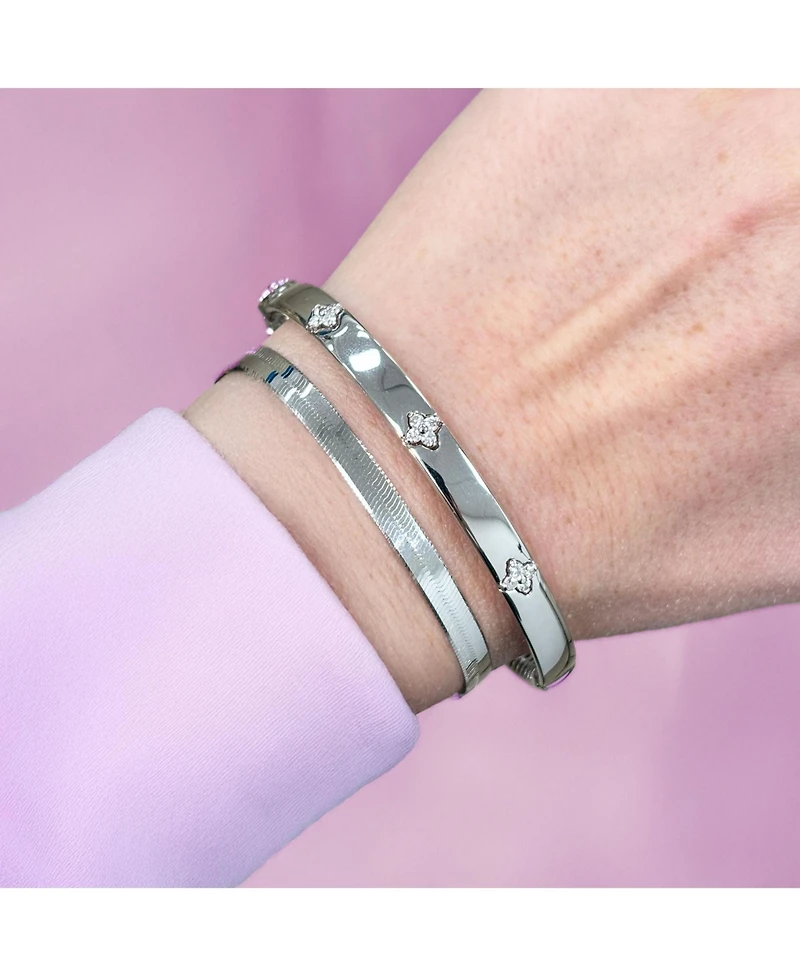 The Lovery Mini Herringbone Bracelet 14K White Gold