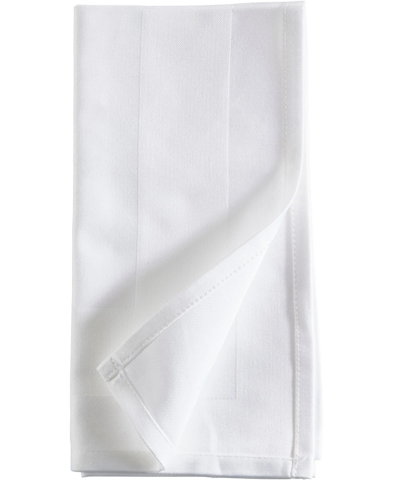 Saro Lifestyle Satin Trimmed Damask Cotton Napkins, 20" x 20"