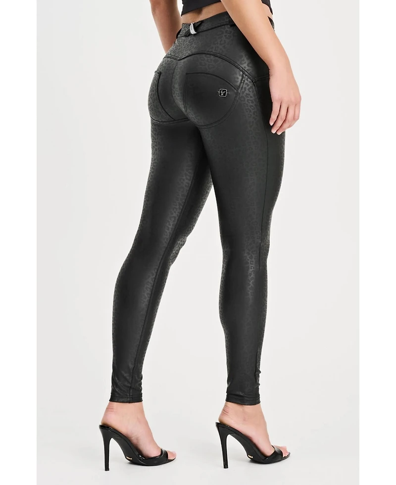 Freddy Women's Panther Faux Leather Mid-Rise Sculpting Pants