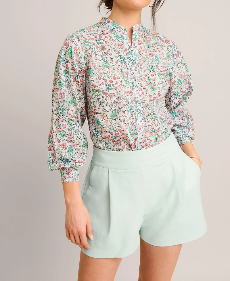 UNTUCKit Women's Cotton Band Collar Hallie Shirt