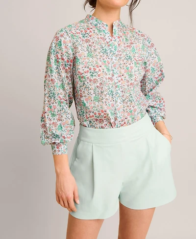 UNTUCKit Women's Cotton Band Collar Hallie Shirt