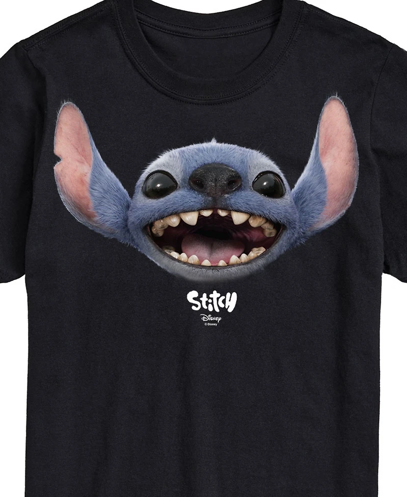 Airwaves Men's Lilo and Stitch Live Action Face Short Sleeve T-Shirt