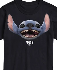 Airwaves Men's Lilo and Stitch Live Action Face Short Sleeve T-Shirt