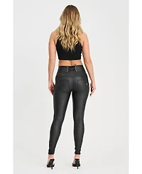 Freddy Women's High-Rise Corset Faux Leather Sculpting Pants