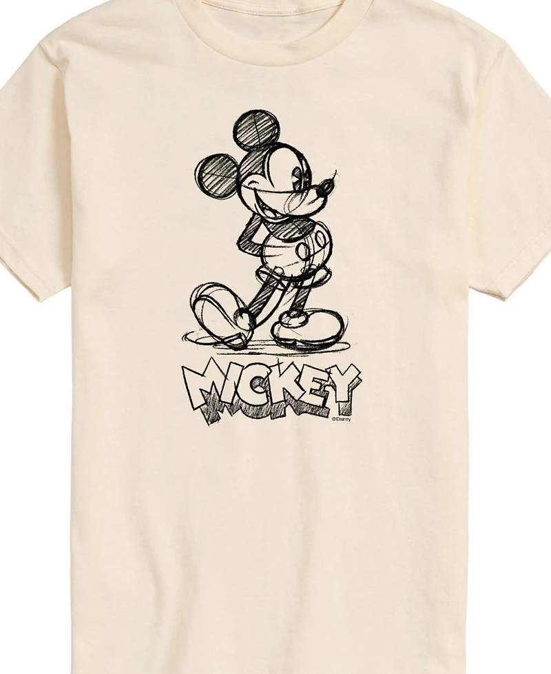 Airwaves Men's Disney Mickey Sketch Graphic Short Sleeve T-Shirt
