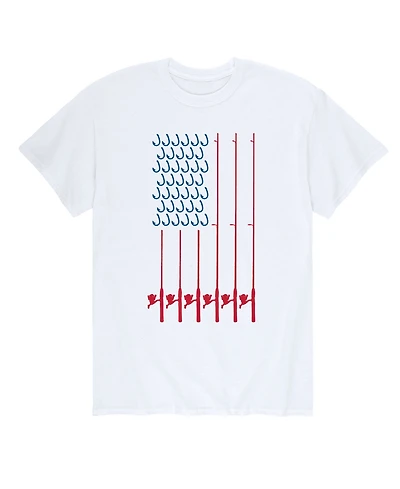 Airwaves Men's American Flag Fishing Poles Short Sleeve T-Shirt