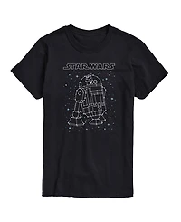 Airwaves Men's Star Wars Droid Galaxy Stars Short Sleeve T-Shirt