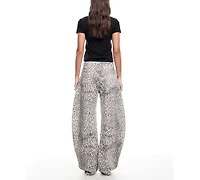 Lioness Women's Leopard-Print Horseshoe Jeans