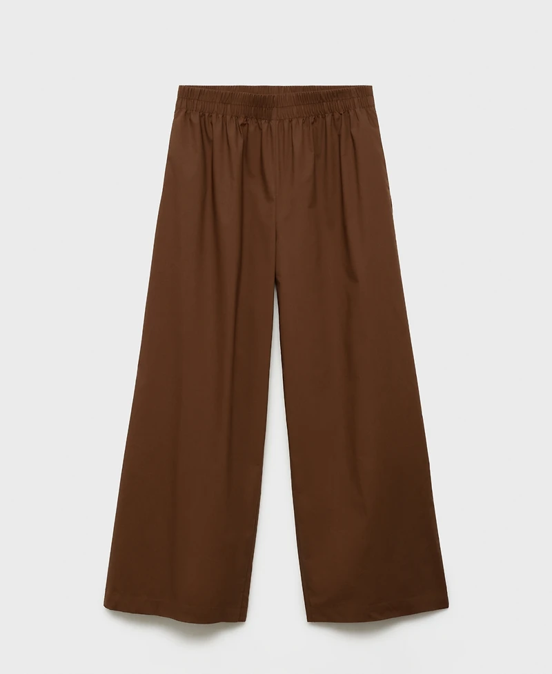 Mango Women's Straight-Fit Cotton Pants