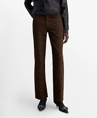 Mango Women's Zebra Print Straight-Fit Jeans