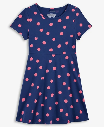 Epic Threads Little & Big Girls Dot-Print Cotton Skater Dress, Exclusively at Macy's