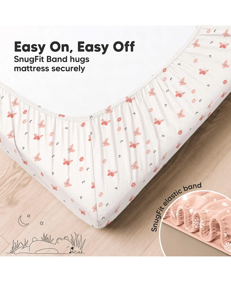 KeaBabies 2pk Aereo Fitted Crib Sheets for Boys, Girls, 52x28 Standard Baby Mattress Sheets, Bamboo Viscose Cotton