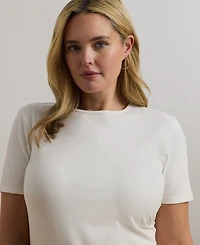 Lauren Ralph Plus Stretch Cotton T-Shirt
