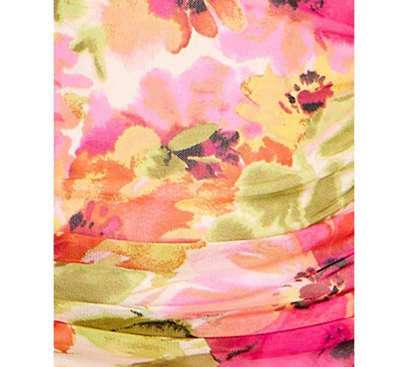 City Studios Juniors' Printed Cowl-Neck Sleeveless Bodycon Dress