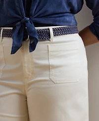 Lauren Ralph Lauren Plus Size Stretch Chino Wide-Leg Cropped Pants