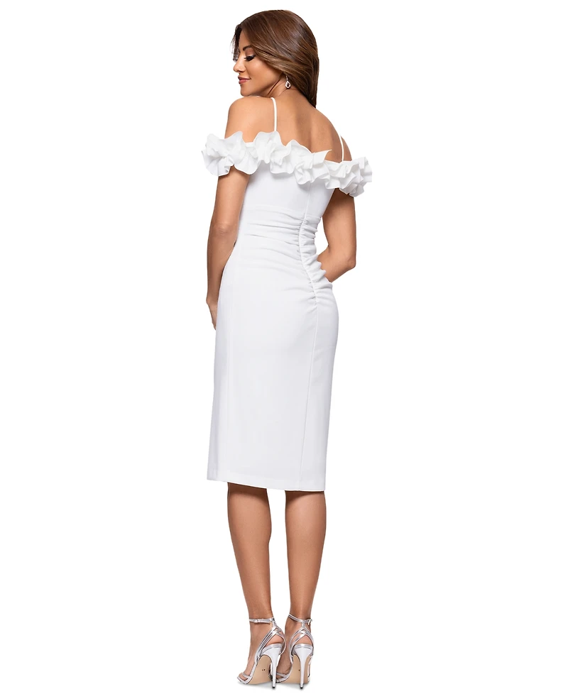 Xscape Women's Ruffled Off-The-Shoulder Sheath Dress
