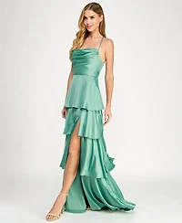 City Studios Juniors' Tiered Ruffled Gown